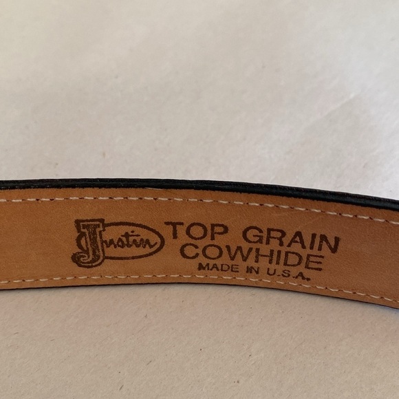 Justin Magenta Pink skinny belt cowgirl Western snap off buckle Leather Size 32 - Picture 8 of 12